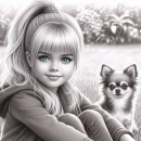 Girl and chihuahua