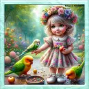 Girl with birds