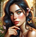 A1 generated woman / butterfflies