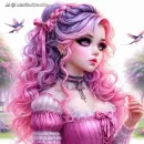 Victorian Girl pink purple