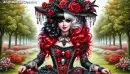 Victorian Girl black red