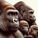 Gorilla famile dot art
