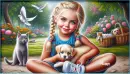 Girl and dog 