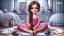 Girl in bedroom