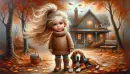 Little girl and her dog