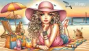 Young girl on beach 