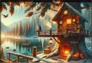 Treehouse with animals