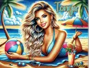 Lying on the beach - Tonya