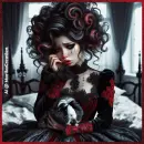 gothic girl is very sad