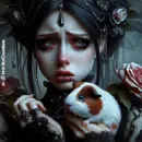 gothic girl is very sad