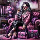 Pink Goth Girl glitter