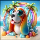 Colorful Basset hound 