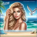 Blonde in water at beach - Jane 