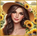 Beautiful Woman in a field of Sunflowers