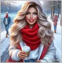 Woman Winter Scene