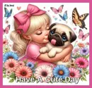 Pug in a girl's arms