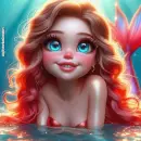 Mermaid red glitter