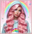 Woman with Pink hair. - by Robbie