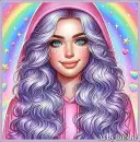 Woman with Lilac hair - by Robbie