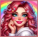 Woman with Coloured hair - by Robbie