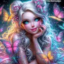 Beautiful Girl with butterflies