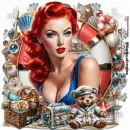 Sailor Girl Pin-up red