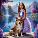 Sweet girl with dog