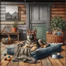 Beautiful dog on porch