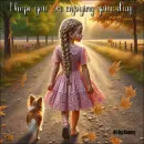 Girl walking her dog
