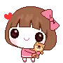 little girl hugs plushie