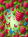 Rasberry & Butterfly Background