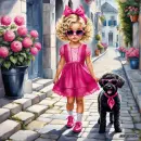 Girl with Dog