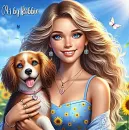 Pretty Girl with her Dog