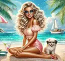 Beautiful Woman and her Dog