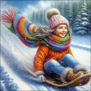 Girl sledding 