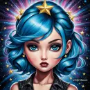 Anime blue stars