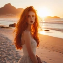Girl and sunset