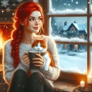 Girl with kitty