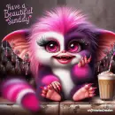 Sweet little girl monster pink purple