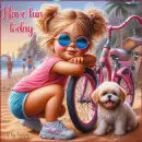 Cute girl with dog - Have fun today