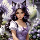 girl with cat