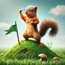 Mighty squirrel on a hill