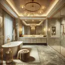 Luxurious elegant bathroom interior