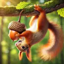 A squirrel and a nut