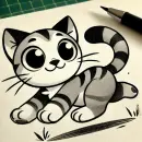 Drawing of a drawing of a cat