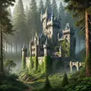 Majestic castle in the woods