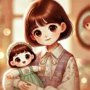 Girl with her doll