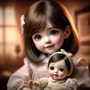 Girl with her doll