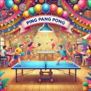 Playing a game of ping pang pong