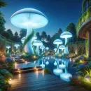 Glowing mushroom garden